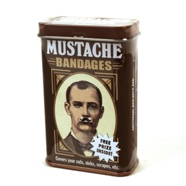 Mustache Design Plaster in Metal Box