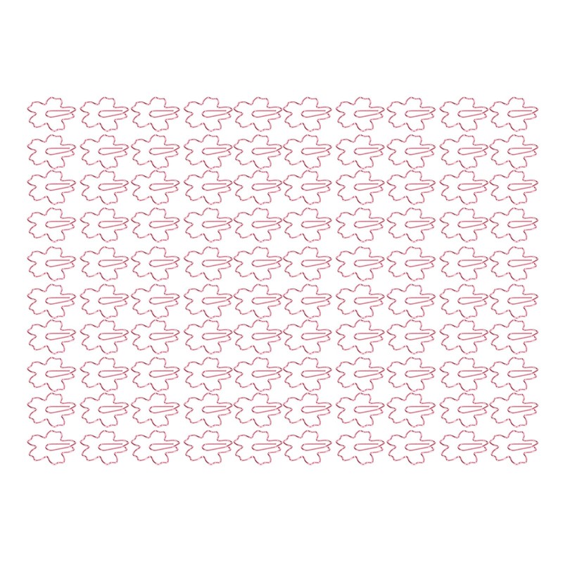 100pcs Sakura Shape Paper Clips Increased Slip Resistance Plating Process