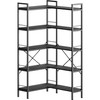 Huuger 5 Tier Bookshelf, L Shaped Corner Bookshelf with 10