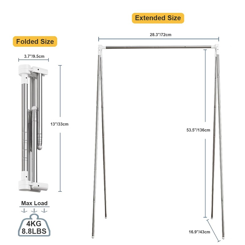 ANLEBUY Portable Garment Rack, Folding Clothes Rack, Collapsible Clothing Rack