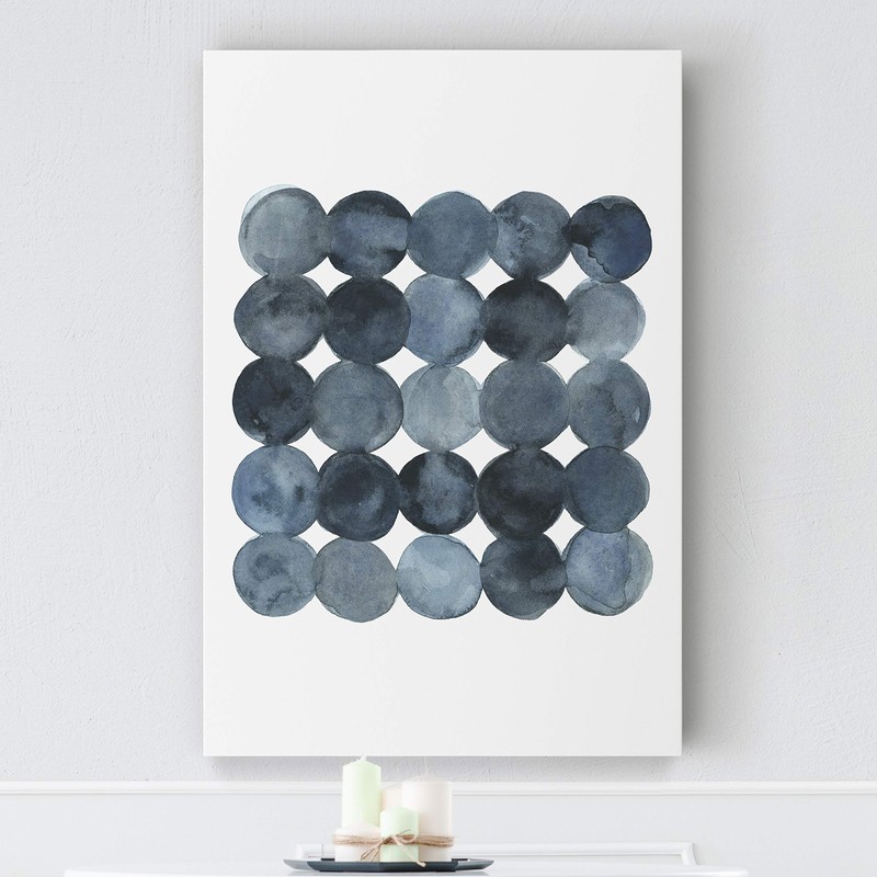 Blue Grey Density II' Gallery Wrapped Canvas Abstract Wall Art