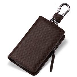 VISOUL Smart Key Case, Genuine Italian Leather, Cover Type, Key Chain, Cowhide Leather, Men's, Smart Key, Car, Genuine Leather, Key Cover, Brown, C Leather, Left and Right Opening)