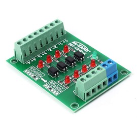 Optocoupler Isolation Module, 4-Channel DST-1R4P-N 24V to 3.3V Optocoupler Isolator PLC Signal Level Voltage Converter Module, PLC Signal Converter Board