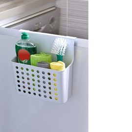 meberg PF1259001 Hanging Basket for Kitchen Cabinets/Bathroom Cabinets White Plastic 24 cm Cupboard Organiser Dishwasher Utensil Holder Storage Sink