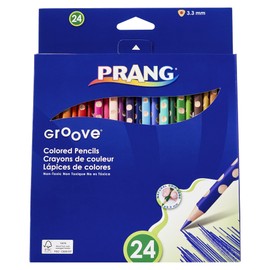 Prang Groove Triangular Colored Pencils, 3.3 Millimeter Cores, 7 Inch Length, Assorted Colors, 24 Count (28124)