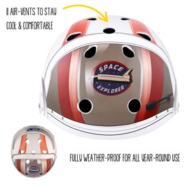 Hornit Kids Bike Helmet | Kids Helmet | Child Bike Helmet | Bike, Skateboard, Skating & Scooter Helmet | BMX Helmet Kids | Toddler Bike Helmet | Multi-sport Helmet | (Medium, Major Tom)