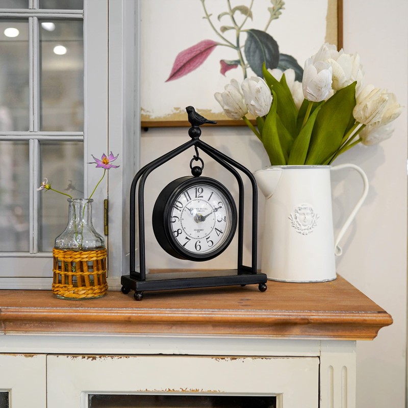 SOFFEE DESIGN 7.5'' x 10'' Mantel Clock Iron Tower Frame,