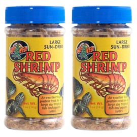 Zoo Med 2 Pack of Large Sun-Dried Red Shrimp, 0.5 Ounces Each, Treat for Large Tropical Fish and Aquatic Turtles