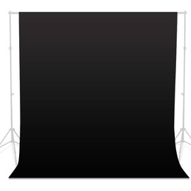 BOLLUMA 3x3m Black Screen Background Photography Backdrop, 100% Cotton Muslin Machine Washable Collapsible Backdrop for Studio Product Portrait Shooting, Live Streaming, Zoom Meeting