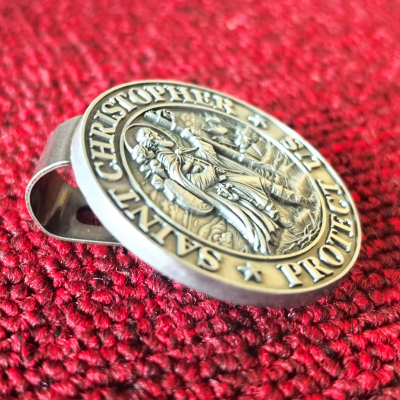 CYOUNG St. Christopher Medal for Car – Travel Protection Visor