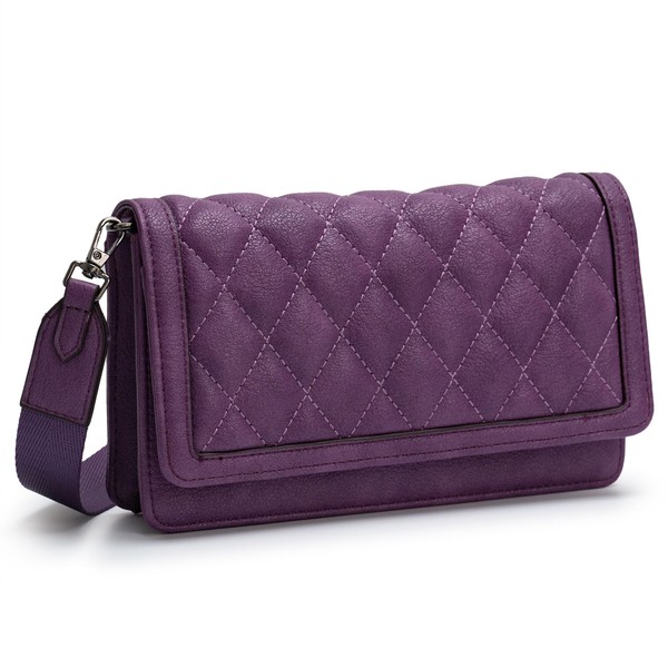 Alldaily Quilted Small Crossbody Bag for Women, Wallet Purse with