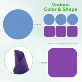 Leezmark 6pcs Jar Opener, Rubber Jar Opener Gripper Pads Kitchen Coasters Multi-function Jar Openers for Seniors with Arthritis Weak Hands(Blue, Purple)