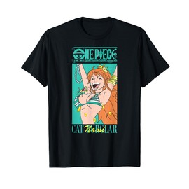 One Piece Anime Cat Burglar Nami Teal Logo T-Shirt