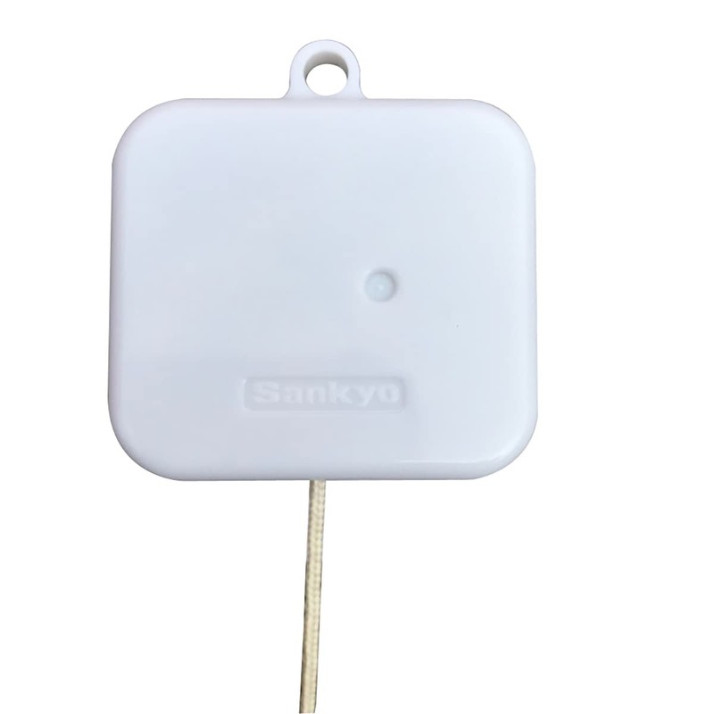 BinkeGG White Plastic Pull String Cord Music Box with Sankyo
