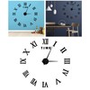 DIY Wall Clock Roman Numerals Frameless Mirror Surface Wall Clock