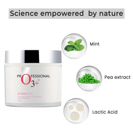O3+ D-Tan Pack for Instant Tan Removal & Sun Damage Protection Infused with Mint and Eucalyptus Oil Ideal for All Skin Types (300g)