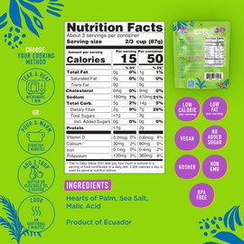 Natural Heaven White Rice, Hearts of Palm, 6-Pack – Naturally Rich in Potassium, Low-Calorie Veggie Rice, Keto & Gluten-Free Food, Vegan, 9 Oz Ea
