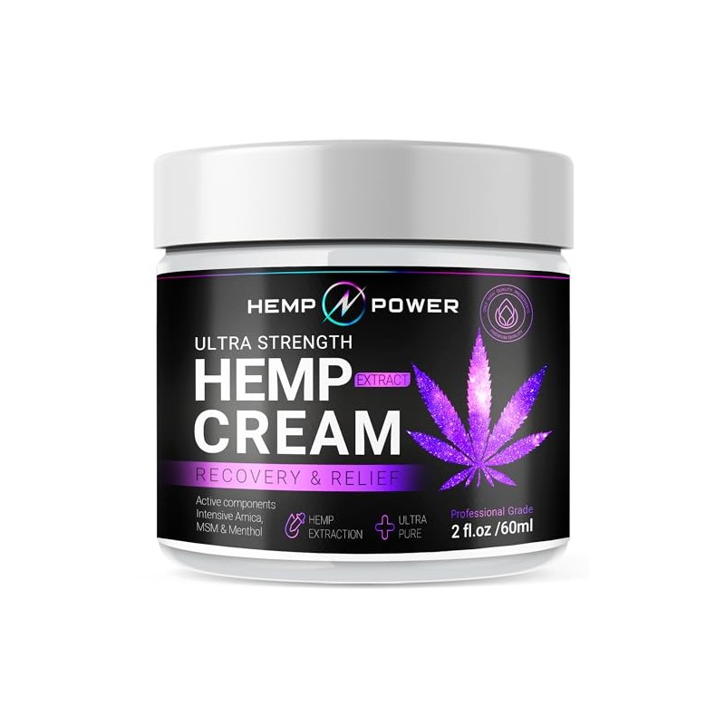 Hemp Power Joint Muscle Relief Cream, with Hemp, Menthol, MSM