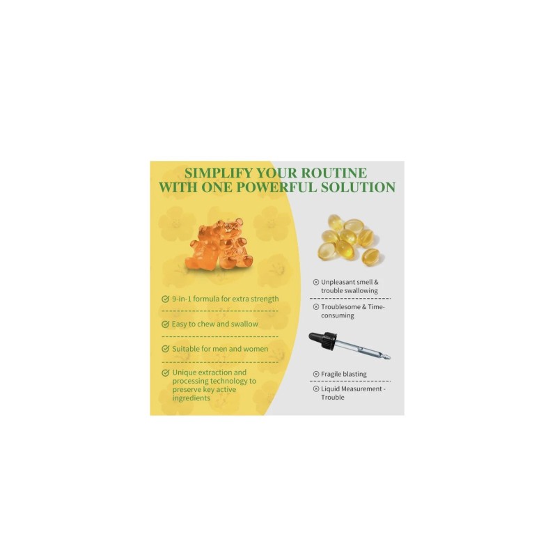 Lukarre 9 in 1 Mullein Gummies.Lung Cleanse,Mullei