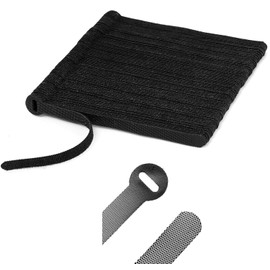 Reusable Cable Ties, 6-Inch Fastening Cable Straps Cable Management, Multi-Purpose Hook & Loop Cord Organizer Wire Ties, Adjustable Cable Organizer Cord Ties, Microfiber Cloth Straps, Black