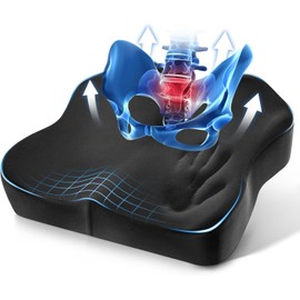 Niceeday Seat Cushion for Office, Car & Wheelchair - Premium Memory Foam with Ergonomic U-Shape Design - Enhanced Comfort for Tailbone, Hip & Sciatica Support, Non-Slip Base & Machine Washable Cover