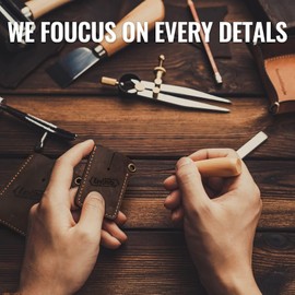 KeyUnity Leather Sheath EDC Pocket Organizer - Hand Stitched Slip Pouch for Carabiner, Nail Clippers, Mini Flashlight, Mini Crowbar - Long-Lasting EDC Storage (S)