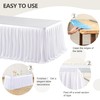 6ft Long White Table Skirt for Rectangle Tables Decorations -