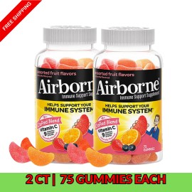 Airborne Vitamin C Immune Support Gummies 750mg 2-Pack 75ct Each – Airborne