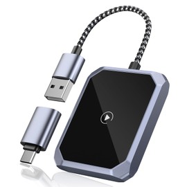 Wireless CarPlay Adapter, Converts Wired to Wireless Carplay Plug & Play Dongle Wireless Control (Black, Wireless CarPlay Adapter)