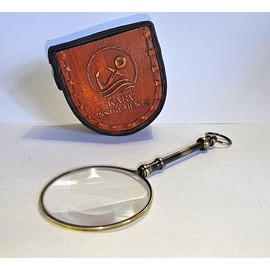 Karv Instruments 50Mm Brass Magnifying Glass,Library Reading Fine Print Zooming Increase Vision with A Beautiful Leather Cover, KV556