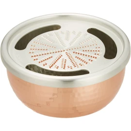 Professional chefs praise pure copper grater, 4.7 inches (12 cm), 20.5 fl oz (570 ml), with saucer, it does not separate fiber and moisture, and increases flavor without compromising nutrition, high