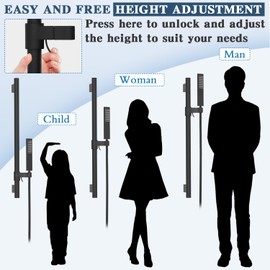 NPYSVSSS Hand Held Shower Head with Slide Bar, Matte Black Shower Slide Bar Adjustable Height Shower Head with Handheld Spray and 59 inch Shower Hose Adjustable Holder Set