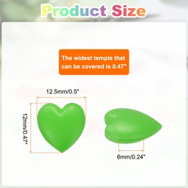 QUARKZMAN 15 Paar Brillen Ohrgriff Herzförmiges Silikon Brillenbügel Stopper Anti Rutsch Brillenhalter für tägliche Brillen Sonnenbrillen, Dunkelgrün