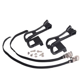 ZOOENIE 1 Pair Bicycle Foot Pedal Straps, Bicycle Plastic Black Adjustable Pedals Straps Non-Slip Toe Clip Belt Bicycle Clip Strap Cycling Road Mountain Bicycle