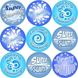 144 Swimming Rewards 30 mm Reward Stickers for School Teachers, Parents, Nursery