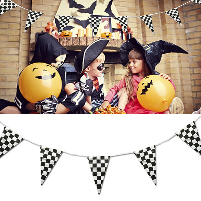 60m PE Black and White Checkered Racing Flag F1 Racing