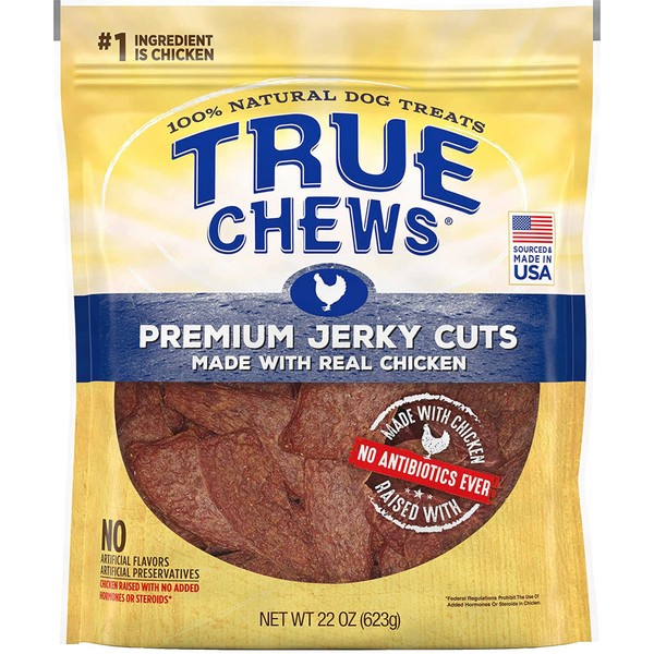 Blue Buffalo True Chews Premium Jerky Cuts Natural Dog Treats, Chicken 22 oz bag