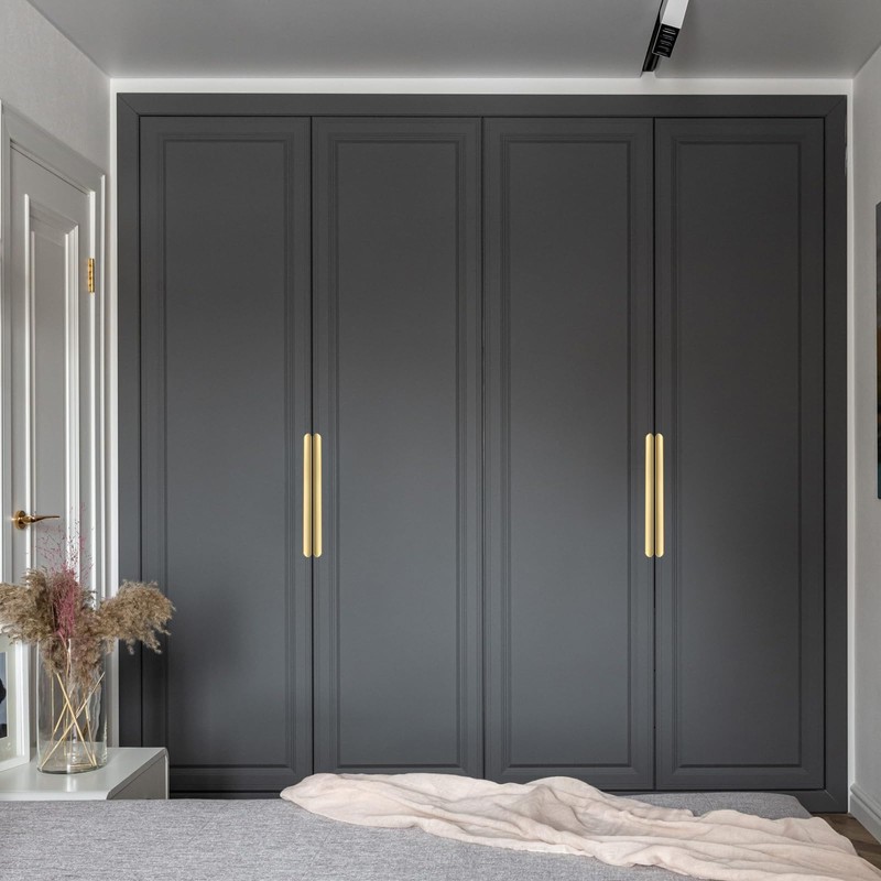 Malimali 10 Pack Gold Edge Finger Pulls for Wardrobe Cabinets