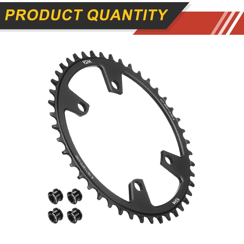 sourcing map 110BCD Bike Chainring 44T 7/8/9/10/11 Speed 184mm Dia,