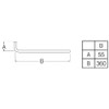 SANEI V22J-65-B L Water Supply Pipe with Brim, 2.2 x