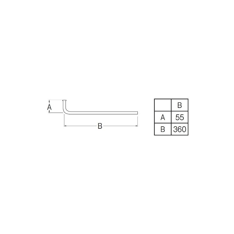 SANEI V22J-65-B L Water Supply Pipe with Brim, 2.2 x
