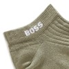 BOSS, 2-Pack Ankle Logo Ribbed Socks, kalamata green/white, 7-13