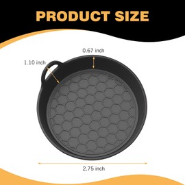 Ferianl 4PCS Car Cup Holder Coaster, 2.75 inch Silicone Non-Slip Insert Water Bottle Holder Pads, Car Interior Accessories Sets, Universal for SUV Sedan Truck and More (Black)