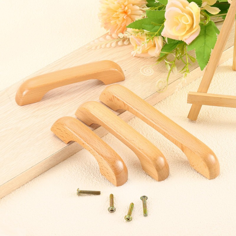 sourcing map 2Pcs Wood Drawer Pulls Handles, U Shaped 96mm/3.78"