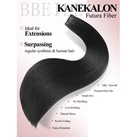 FANCEE No Glue Reusable tape in hair-extention(50g 20Pcs, 22 Inch) kanekalon