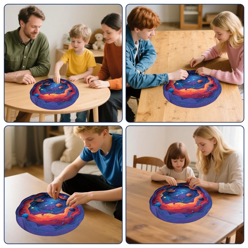 MEATRN Wooden Puzzles for Adults - Solar System Planet Jigsaw