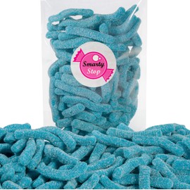 Smarty Stop Sweet & Sour Multi Flavor, Colorful Worms Gummy (1 Pound (Pack of 1), Sour Blue Raspberry)