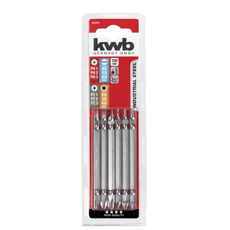 'KWB Double Bit Set 100 mm Industrial Iso 1173 E