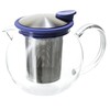 FORLIFE Bola Glass Teapot with Basket Infuser, 25oz./750ml., Marine