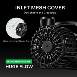 VIVOSUN 1600GPH Submersible Water Pump 100W Pond Pump 14FT. Lift Height for Pond